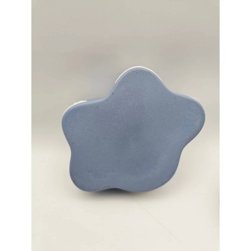 Vtg Wedgwood Blue Jasperware Star Shape Trinket Box, Goddesses w/Pegasus